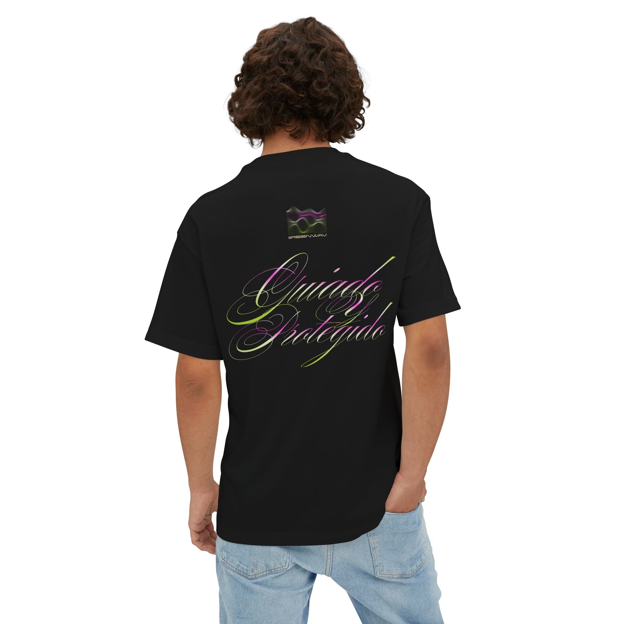 'Guiado Y Protegido' Kiwi - Unisex Oversized Boxy Tee