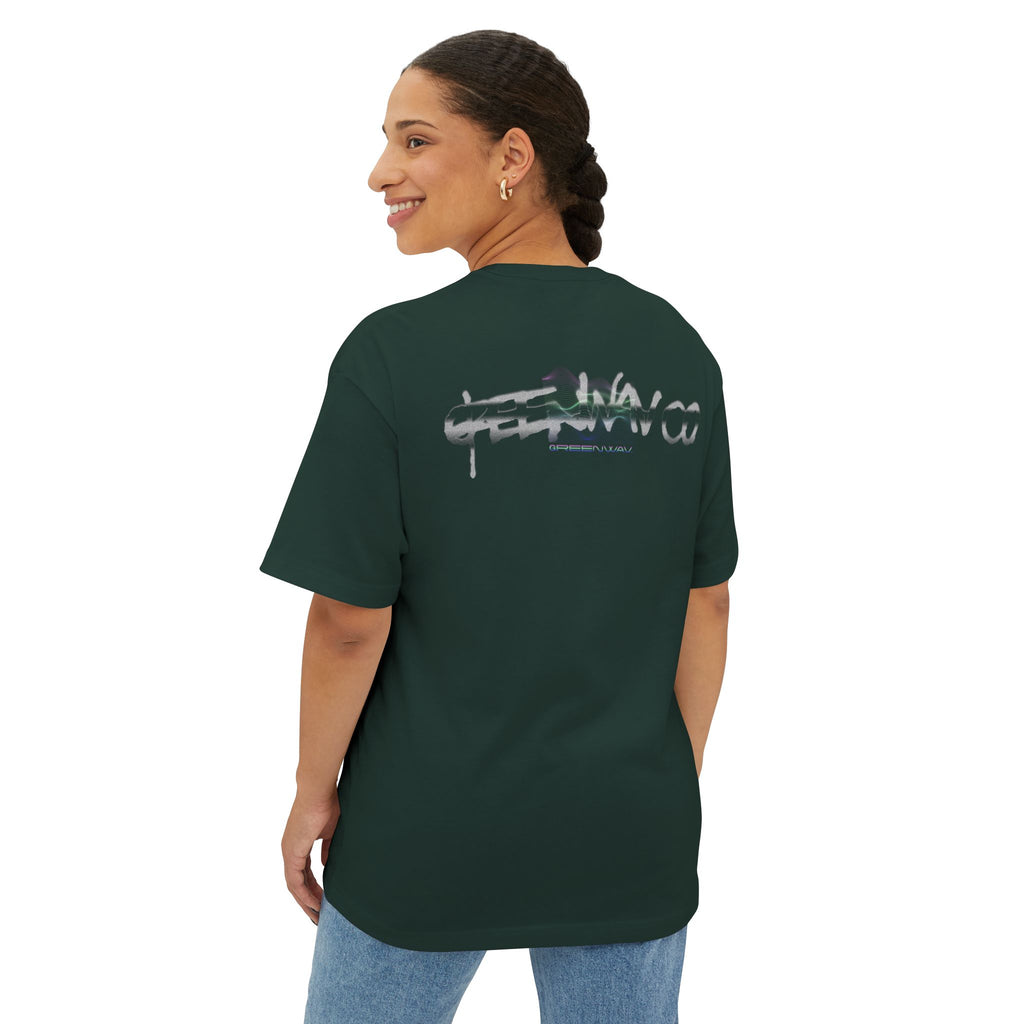 No Human Is Illegal (Forest Green) T-Shirt, Unisex Oversized Boxy Tee, Los Angeles Made